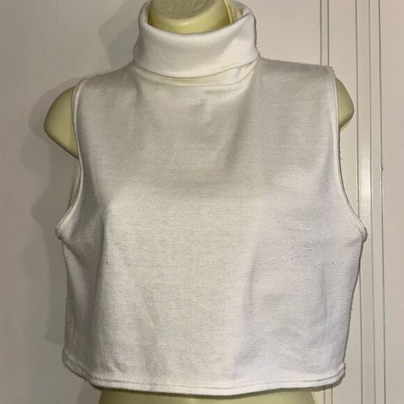 Vintage White Stag arctic white acrylic/spandex turtleneck dickie layer top - Picture 1 of 7